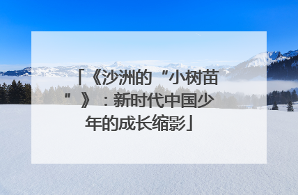 《沙洲的“小树苗”》：新时代中国少年的成长缩影