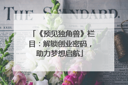 《预见独角兽》栏目：解锁创业密码，助力梦想启航