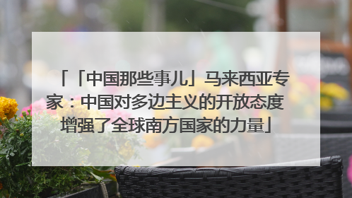 「中国那些事儿」马来西亚专家：中国对多边主义的开放态度增强了全球南方国家的力量