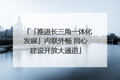 「推进长三角一体化发展」内联外畅 同心建设开放大通道