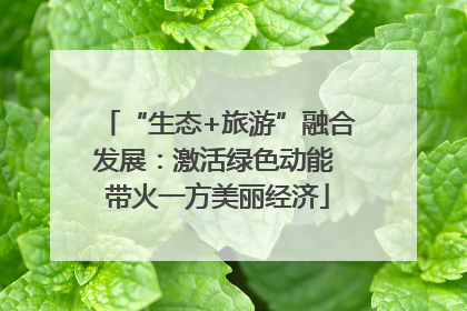 “生态+旅游”融合发展：激活绿色动能 带火一方美丽经济