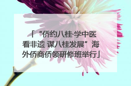 “侨约八桂·学中医 看非遗 谋八桂发展”海外侨商侨领研修班举行