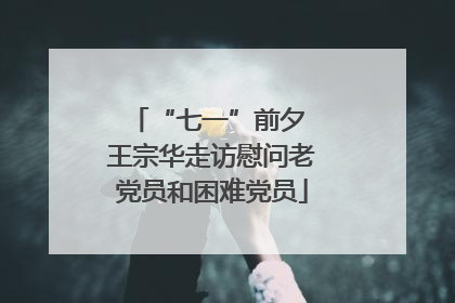 “七一”前夕 王宗华走访慰问老党员和困难党员