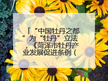 “中国牡丹之都”为“牡丹”立法，《菏泽市牡丹产业发展促进条例（草案建议修改稿）》公开征求意见