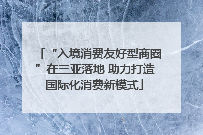 “入境消费友好型商圈”在三亚落地 助力打造国际化消费新模式