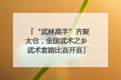 “武林高手”齐聚太仓，全国武术之乡武术套路比赛开赛