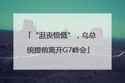 “沮丧愤慨”，乌总统提前离开G7峰会