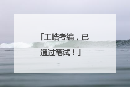 王皓考编，已通过笔试！