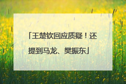 王楚钦回应质疑！还提到马龙、樊振东