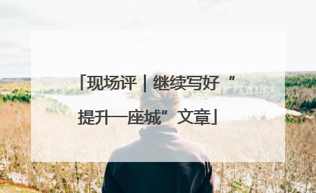 现场评｜继续写好“提升一座城”文章