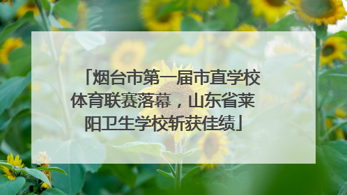 烟台市第一届市直学校体育联赛落幕，山东省莱阳卫生学校斩获佳绩