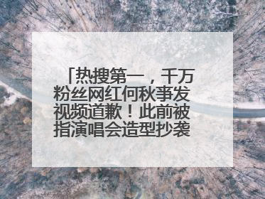 热搜第一，千万粉丝网红何秋亊发视频道歉！此前被指演唱会造型抄袭汪苏泷