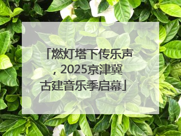 燃灯塔下传乐声，2025京津冀古建音乐季启幕