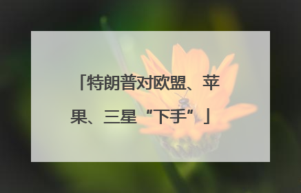 特朗普对欧盟、苹果、三星“下手”