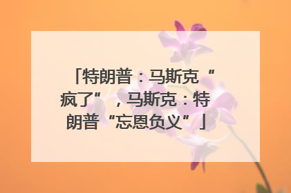 特朗普：马斯克“疯了”，马斯克：特朗普“忘恩负义”