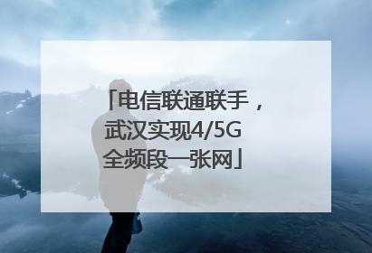 电信联通联手，武汉实现4/5G全频段一张网