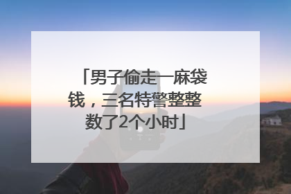 男子偷走一麻袋钱，三名特警整整数了2个小时