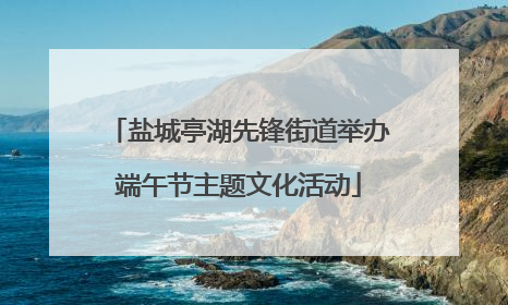 盐城亭湖先锋街道举办端午节主题文化活动
