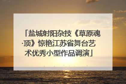 盐城射阳杂技《草原魂·顶》惊艳江苏省舞台艺术优秀小型作品调演
