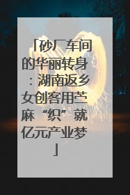砂厂车间的华丽转身：湖南返乡女创客用苎麻“织”就亿元产业梦