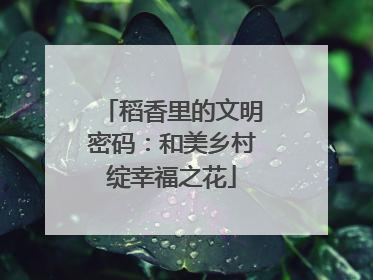 稻香里的文明密码：和美乡村绽幸福之花