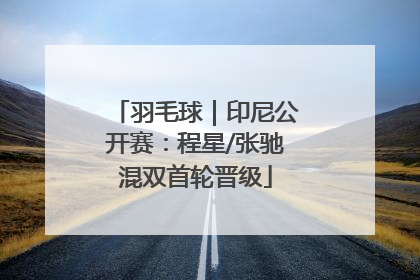 羽毛球｜印尼公开赛：程星/张驰混双首轮晋级