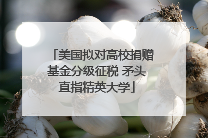 美国拟对高校捐赠基金分级征税 矛头直指精英大学