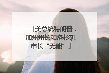 美总统特朗普：加州州长和洛杉矶市长“无能”