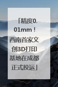 精度0.01mm！西南首家文创3D打印基地在成都正式投运