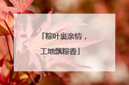 粽叶裹亲情，工地飘粽香