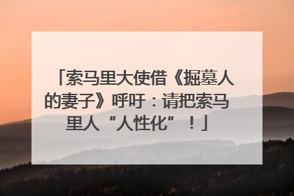 索马里大使借《掘墓人的妻子》呼吁：请把索马里人“人性化”！
