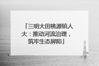 三明大田桃源镇人大：推动河流治理，筑牢生态屏障