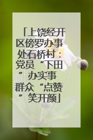 上饶经开区傍罗办事处石桥村：党员“下田”办实事 群众“点赞”笑开颜