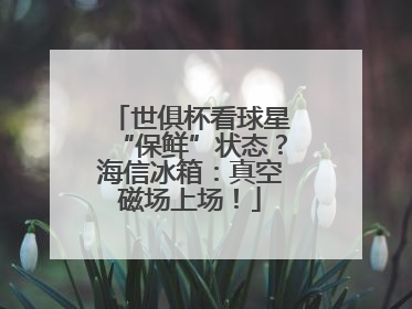 世俱杯看球星“保鲜”状态？海信冰箱：真空磁场上场！
