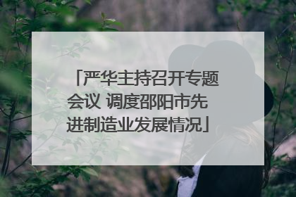 严华主持召开专题会议 调度邵阳市先进制造业发展情况