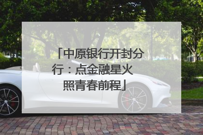 中原银行开封分行：点金融星火 照青春前程