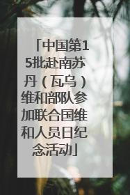 中国第15批赴南苏丹（瓦乌）维和部队参加联合国维和人员日纪念活动