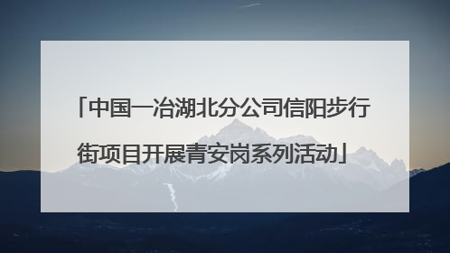 中国一冶湖北分公司信阳步行街项目开展青安岗系列活动