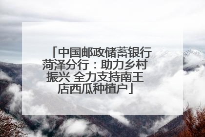中国邮政储蓄银行菏泽分行：助力乡村振兴 全力支持南王店西瓜种植户