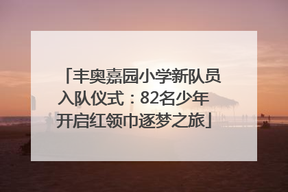 丰奥嘉园小学新队员入队仪式：82名少年开启红领巾逐梦之旅
