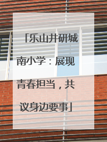 乐山井研城南小学：展现青春担当，共议身边要事
