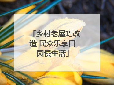 乡村老屋巧改造 民众乐享田园慢生活