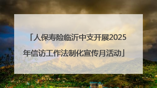 人保寿险临沂中支开展2025年信访工作法制化宣传月活动