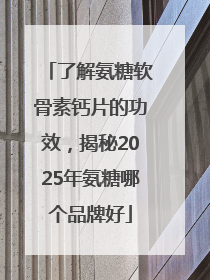 了解氨糖软骨素钙片的功效，揭秘2025年氨糖哪个品牌好