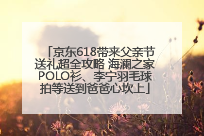 京东618带来父亲节送礼超全攻略 海澜之家POLO衫、李宁羽毛球拍等送到爸爸心坎上