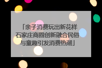 亲子消费玩出新花样 石家庄商圈创新融合民俗与童趣引发消费热潮