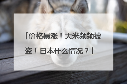 价格暴涨！大米频频被盗！日本什么情况？