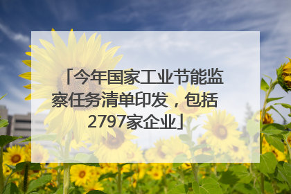 今年国家工业节能监察任务清单印发，包括2797家企业