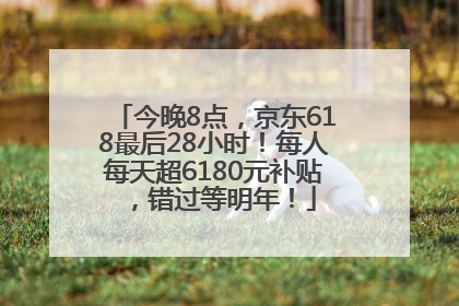 今晚8点，京东618最后28小时！每人每天超6180元补贴，错过等明年！