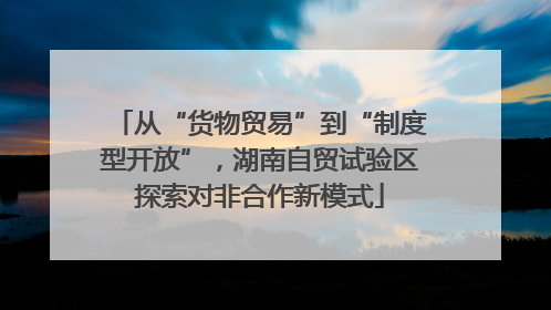 从“货物贸易”到“制度型开放”，湖南自贸试验区探索对非合作新模式